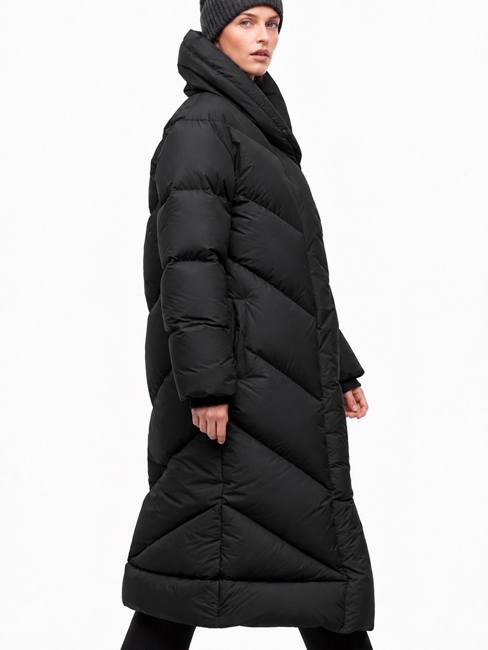 Aritzia Wilfred Maribel Long Duvet Puffer Down Coat